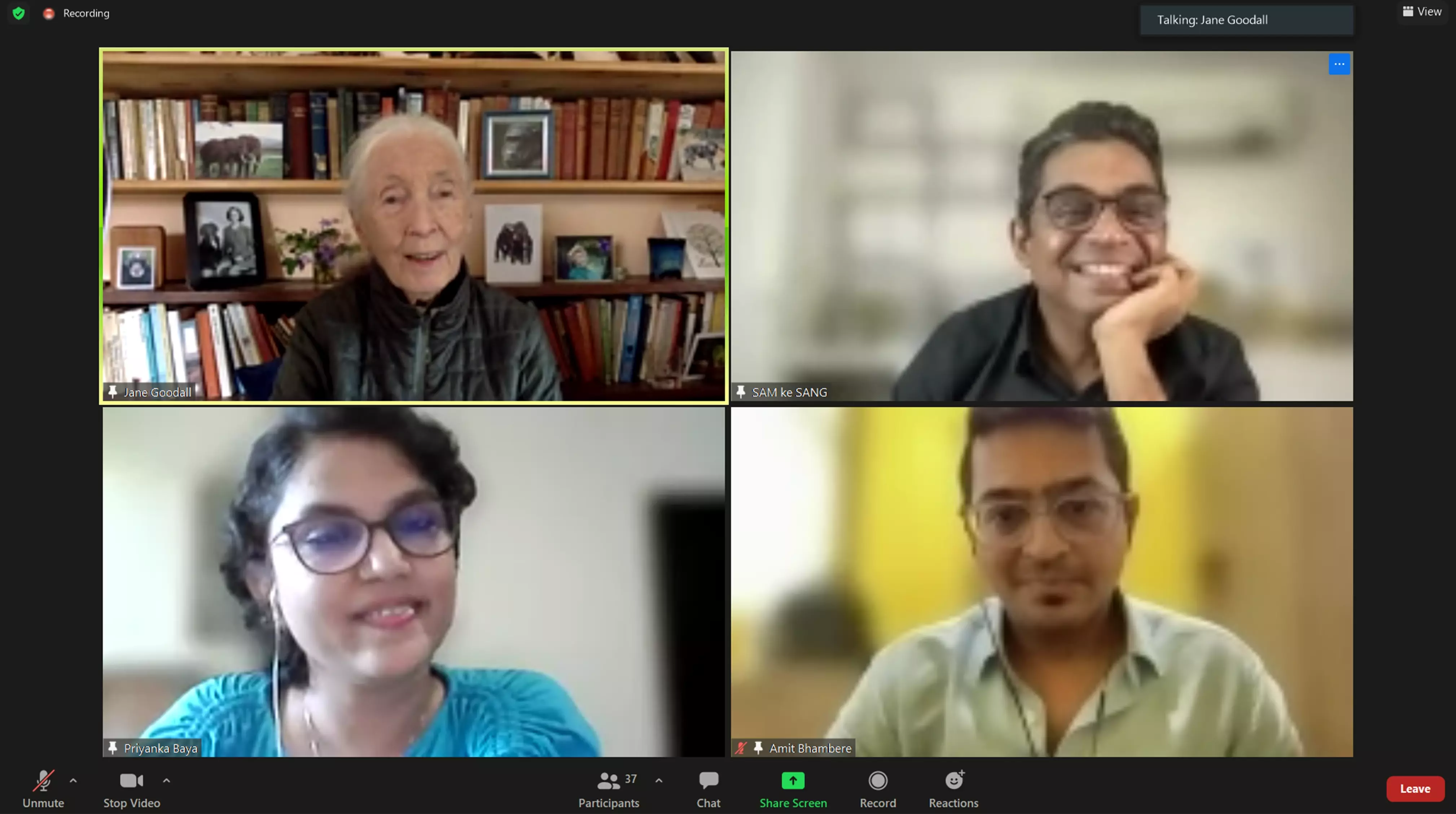 Team LY in conversation with Jane Goodall